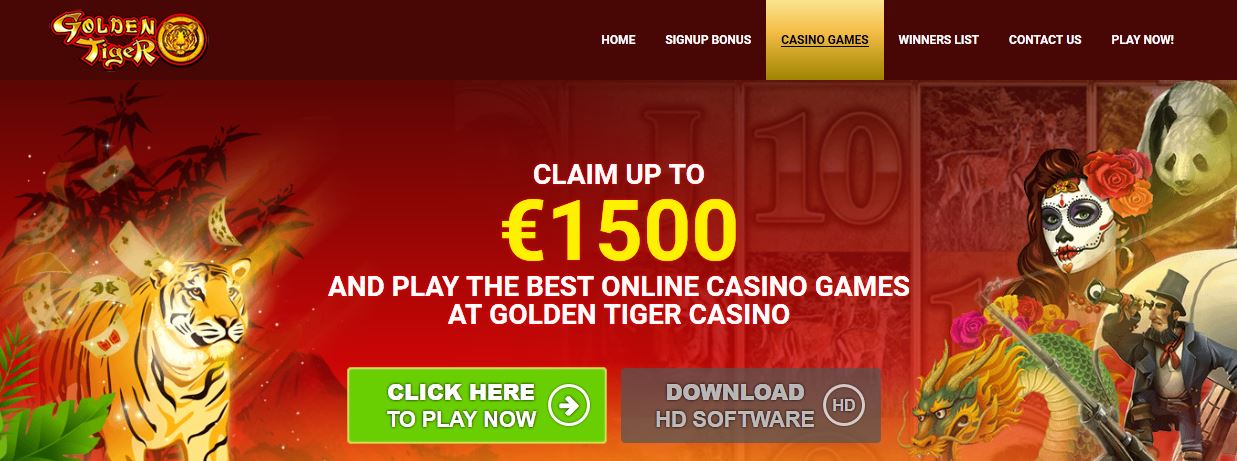 Join Tiger Casino and claim up to €1500 to play the best online casino games